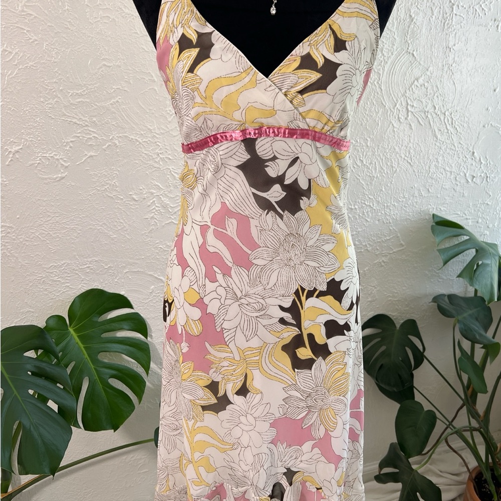 Y2K Rave Floral Slip Dress Empire Waist